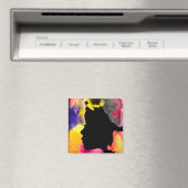 Zonnebloemdame silhouette waterverf magneet (Insitu (Vaatwasser))