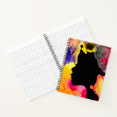 Zonnebloemdame silhouette waterverf notitieboek (Binnen)