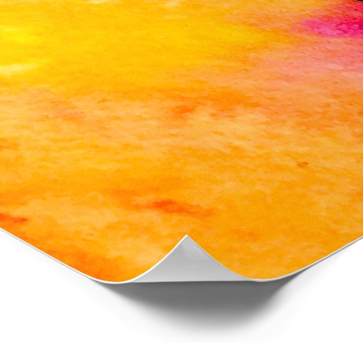 Zonnebloemdame silhouette waterverf poster (Hoek)