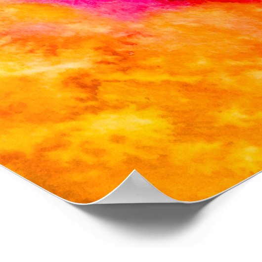 Zonnebloemdame silhouette waterverf poster (Hoek)