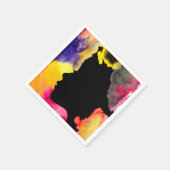 Zonnebloemdame silhouette waterverf servet (Hoek)