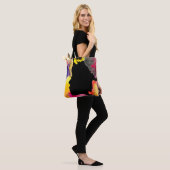 Zonnebloemdame silhouette waterverf tote bag (Op model)