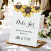 Zonnebloemdatum Jar Wedding Pedestal Sign Reclamebord Met Voetstuk