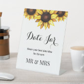 Zonnebloemdatum Jar Wedding Pedestal Sign Reclamebord Met Voetstuk (Insitu)