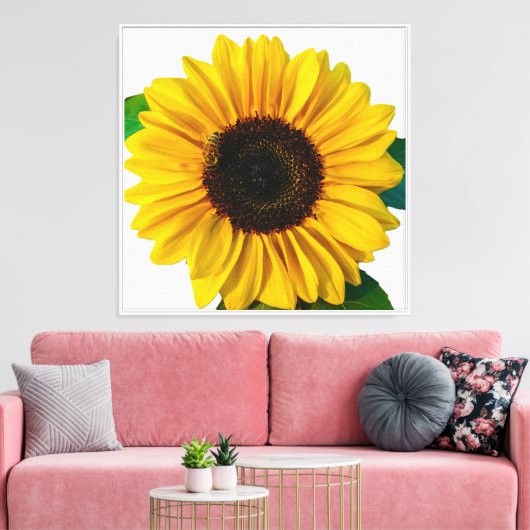 Zonnebloemdeur Canvas Afdruk (Insitu (Woonkamer))