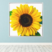Zonnebloemdeur Canvas Afdruk (Insitu (Houten vloer))