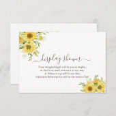 Zonnebloemdisplay Bridal Weddenschap Shower Informatiekaartje (Voorkant / Achterkant)