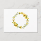 Zonnebloemdisplay Bridal Weddenschap Shower Informatiekaartje (Achterkant)