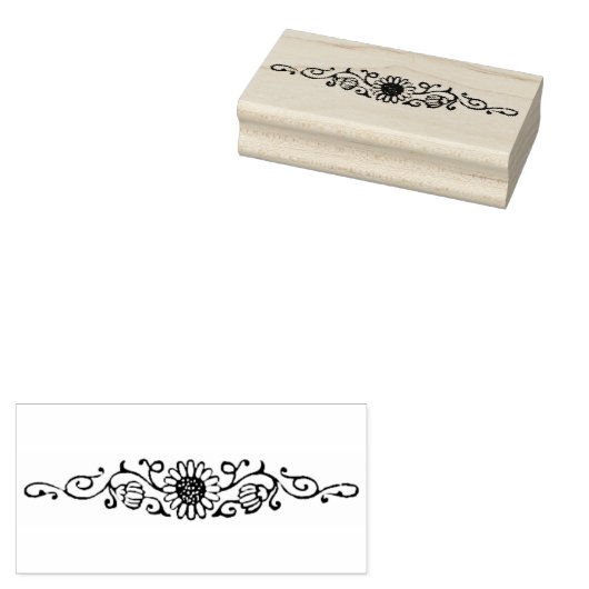 Zonnebloemdivider Rubber Kunststempel Rubberstempel (Gestempeld)