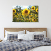 Zonnebloemdoek Canvas Afdruk (Insitu (Slaapkamer))