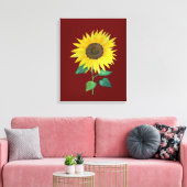 Zonnebloemdoek, omwikkeld in pannen canvas afdruk (Insitu (Woonkamer))