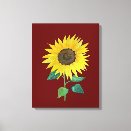 Zonnebloemdoek, omwikkeld in pannen canvas afdruk (Voorkant)