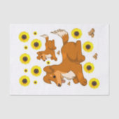 Zonnebloemdog Puppy Tissue Paper Tissuepapier (Voorkant)
