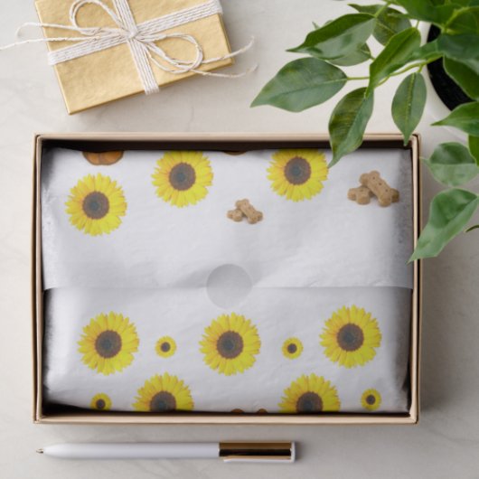 Zonnebloemdog Puppy Tissue Paper Tissuepapier (Geschenk)