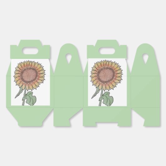 Zonnebloemdoos Bedankdoosjes (Ongevouwen)