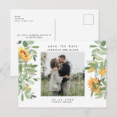 Zonnebloemdraden Foto opslaan Datum Briefkaart (Voorkant / Achterkant)