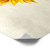 Zonnebloemdruk. Rijke wandkunst. Landbloem Poster (Hoek)