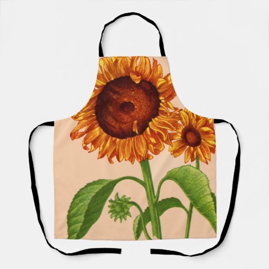 zonnebloemdruk schort (Voorkant)