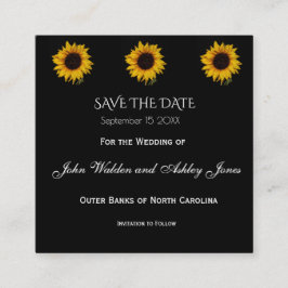 Zonnebloemdruppels All-in-One Trouwkaart Informatiekaartje