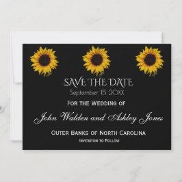 Zonnebloemdruppels Save The Date Kaart