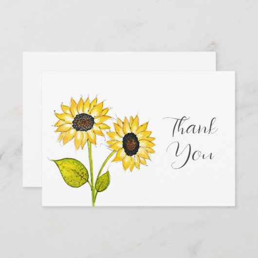 "ZonnebloemDuet" Bedankkaart (Voorkant / Achterkant)