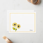 "ZonnebloemDuet" Notitiekaartje (Voorkant / Achterkant in situ)