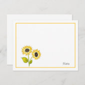 "ZonnebloemDuet" Notitiekaartje (Voorkant / Achterkant)