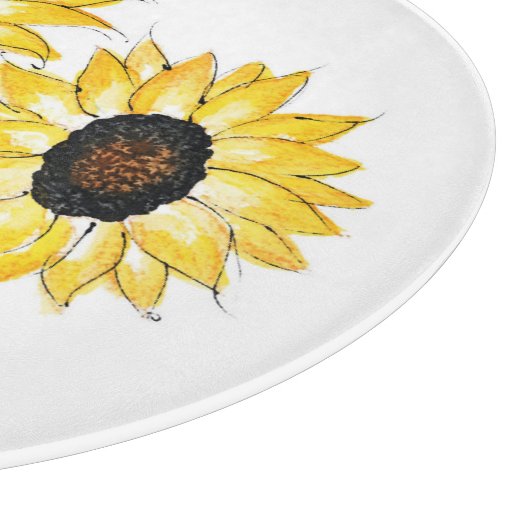 "ZonnebloemDuet" Snijplank (Hoek)