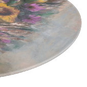 Zonnebloemen 12" Rond Snijplank (Hoek)