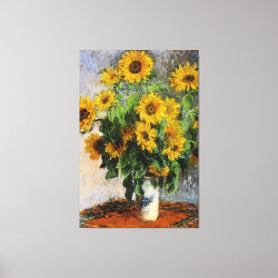 Zonnebloemen, 1881 door Monet. Canvas Afdruk