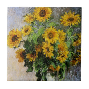 Zonnebloemen, 1881 door Monet. Tegeltje