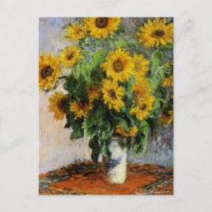Zonnebloemen, 1881 van Monet. Briefkaart