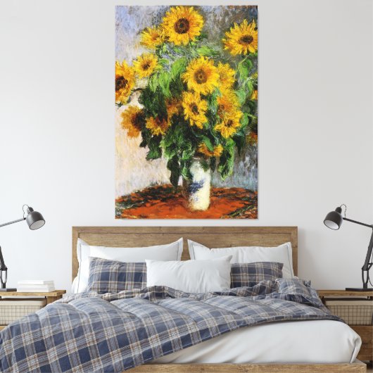 Zonnebloemen, 1881 van Monet. Canvas Afdruk (Insitu (Slaapkamer))