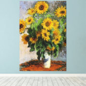 Zonnebloemen, 1881 van Monet. Canvas Afdruk (Insitu (Houten vloer))