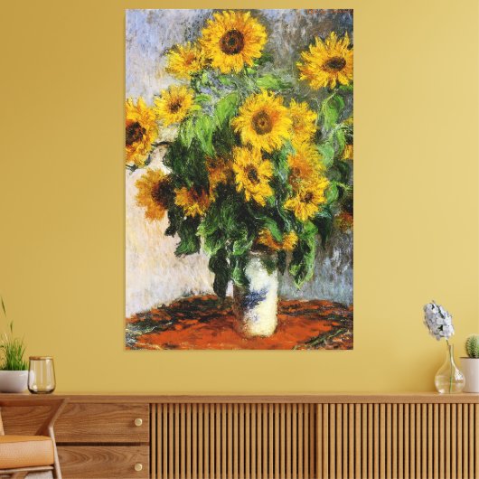 Zonnebloemen, 1881 van Monet. Canvas Afdruk (Insitu (Woonkamer))