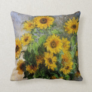 Zonnebloemen, 1881 van Monet. Kussen