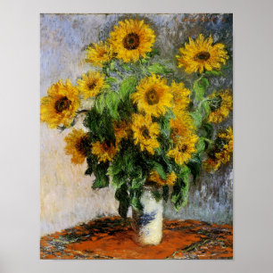 Zonnebloemen, 1881 van Monet. Poster