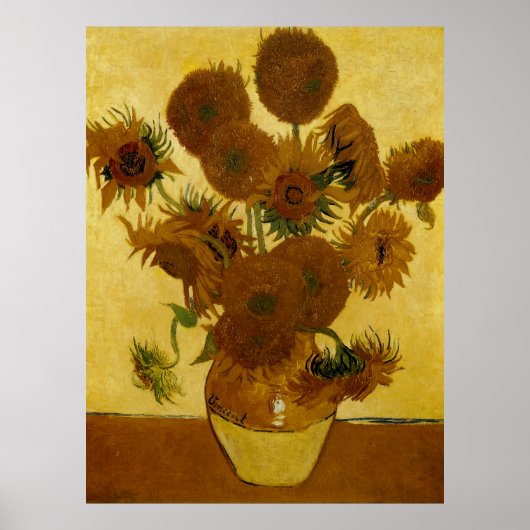 Zonnebloemen: 1888 door Van Gogh Poster (Voorkant)