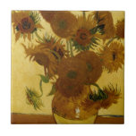 Zonnebloemen: 1888 door Van Gogh Tegeltje<br><div class="desc">Vincent Van Gogh's Post - Impressionistisch schilderij "Zonnebloemen: 1888."</div>