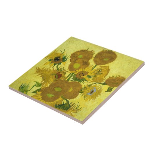 Zonnebloemen 1889 tegeltje (Zijkant)