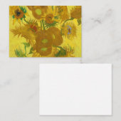 Zonnebloemen, 1889, van Vincent van Gogh Notitiekaartje (Voorkant / Achterkant)