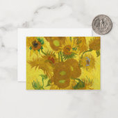 Zonnebloemen, 1889, van Vincent van Gogh Notitiekaartje (Voorkant / Achterkant in situ)