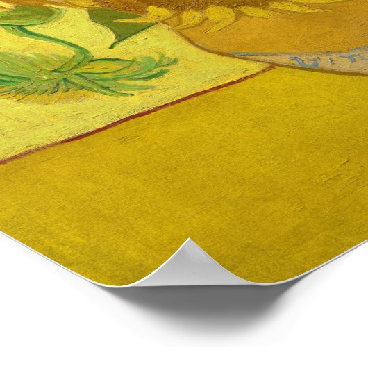 Zonnebloemen, 1889, van Vincent van Gogh Poster (Hoek)