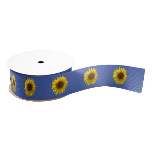 Zonnebloemen 1/2" breed grosgrain lint (Spoel)