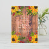 Zonnebloemen 1e Eerste Verjaardag Meisje Country F Kaart (Staand voorkant)