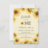 Zonnebloemen 1e verjaardag kaart (Voorkant)