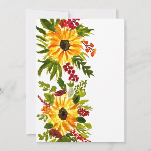 Zonnebloemen 1e Verjaardag Meisje Foto Floral Kaart (Achterkant)