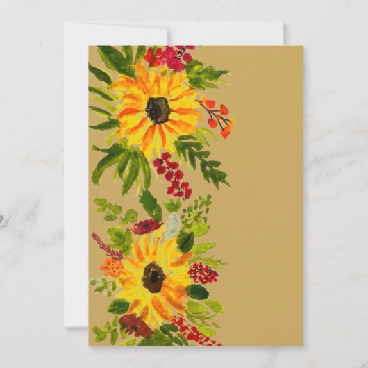 Zonnebloemen 1e Verjaardag Meisje Foto Floral Kaart (Achterkant)