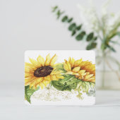 Zonnebloemen 2 briefpapier / uitnodigingen (Staand voorkant)