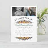 Zonnebloemen 2 Foto's in kennisgeving van liefdevo Aankondiging (Staand voorkant)